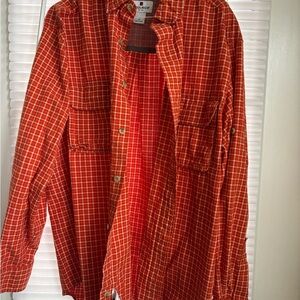 Woolrich Men's Orange Plaid Button Down Shirt